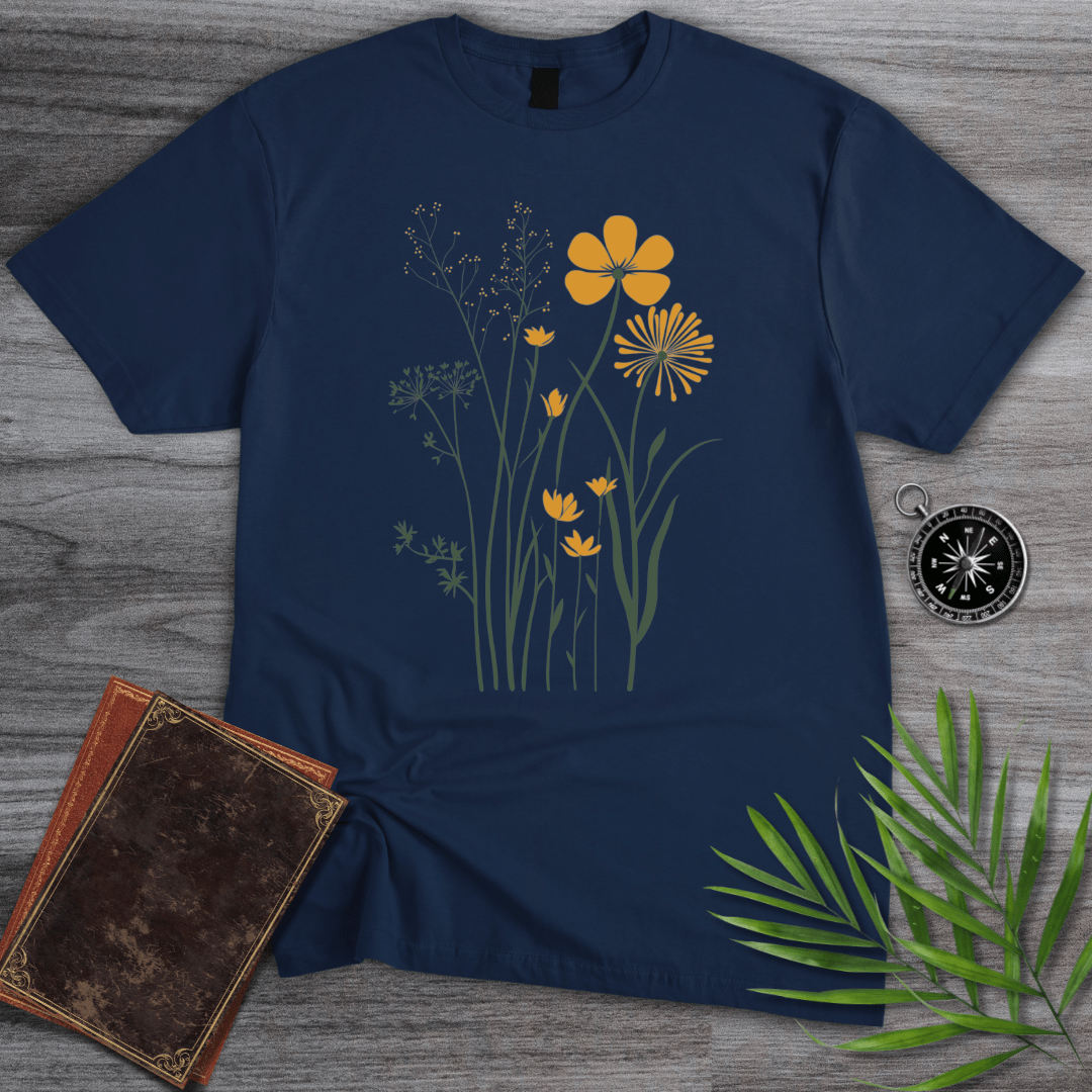 T-Shirt Navy / S Blossoming Wetland Graphic T-Shirt