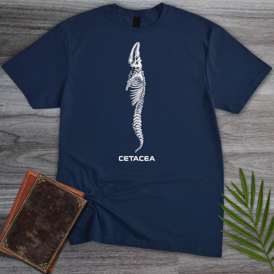 T-Shirt Navy / S Cetacea Whale Skeleton T-Shirt