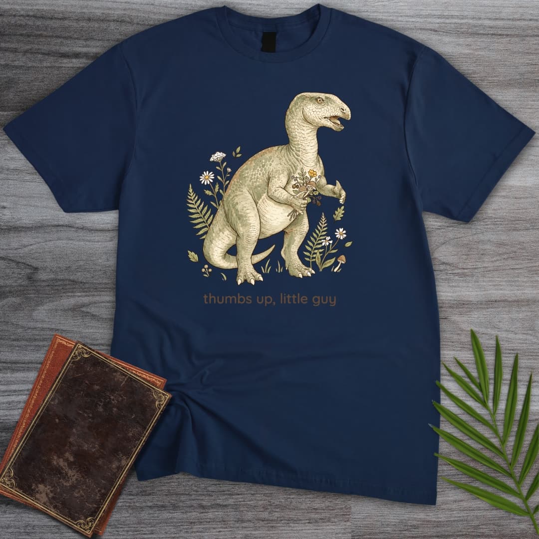 T-Shirt Navy / S Cheerful Iguanodon T-Shirt