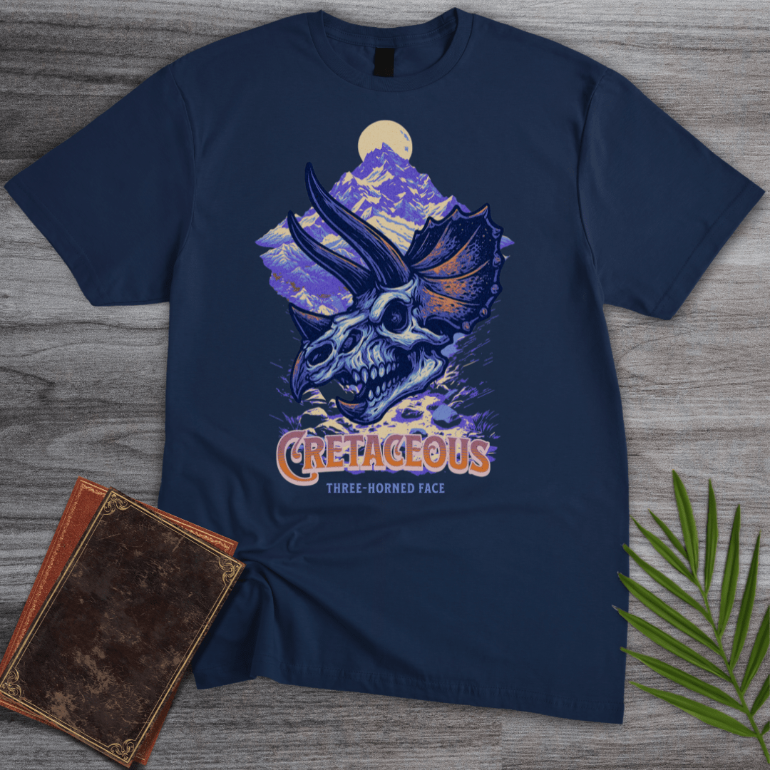 T-Shirt Navy / S Cretaceous Three-Horned Skull T-Shirt
