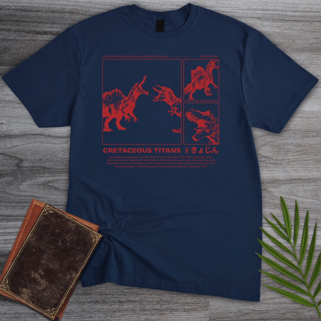 T-Shirt Navy / S Cretaceous Titans: Spino vs. Rex T-Shirt