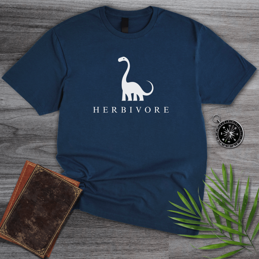 T-Shirt Navy / S Cute Dinosaur Herbivore T-Shirt