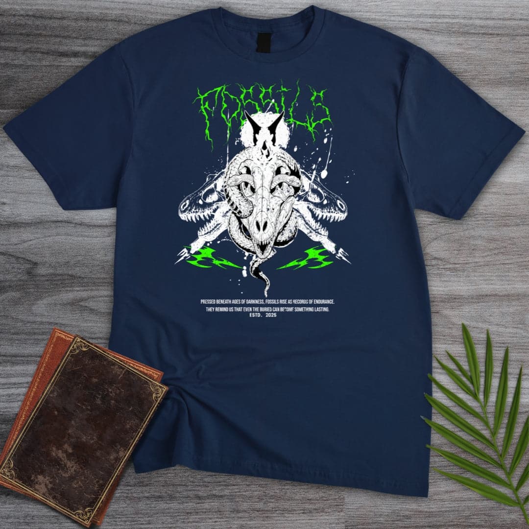 T-Shirt Navy / S Deep Metal Fossils T-Shirt