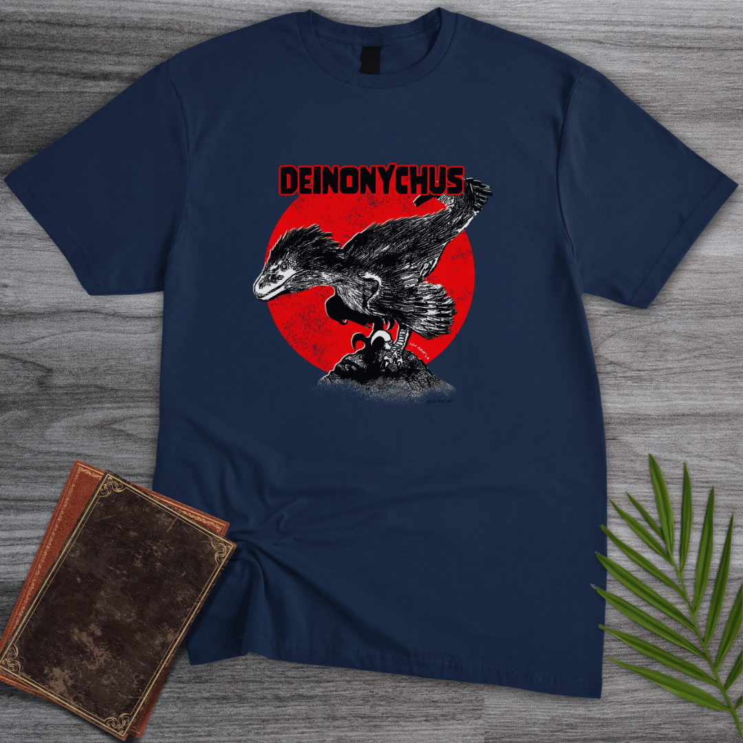 T-Shirt Navy / S Deinonychus Swift Raptor T-Shirt (palaeoden_art)