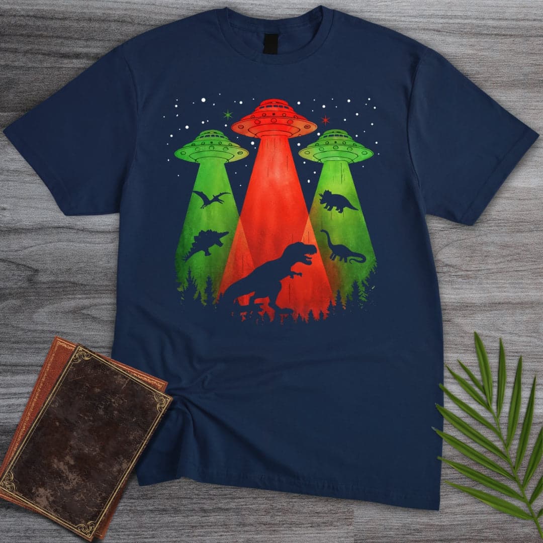 T-Shirt Navy / S Dinosaur UFO Conspiracy T-Shirt