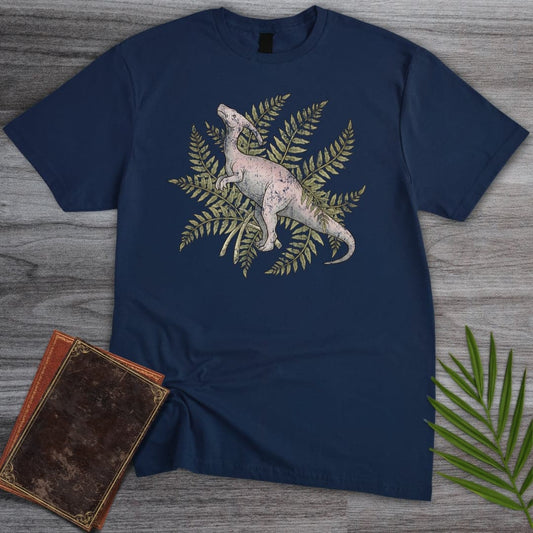 T-Shirt Navy / S Distressed Parasaurolophus Ferns T-Shirt