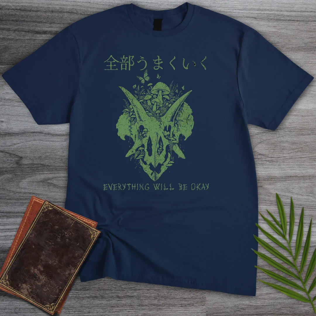 T-Shirt Navy / S Everything Will Be Okay Triceratops T-Shirt