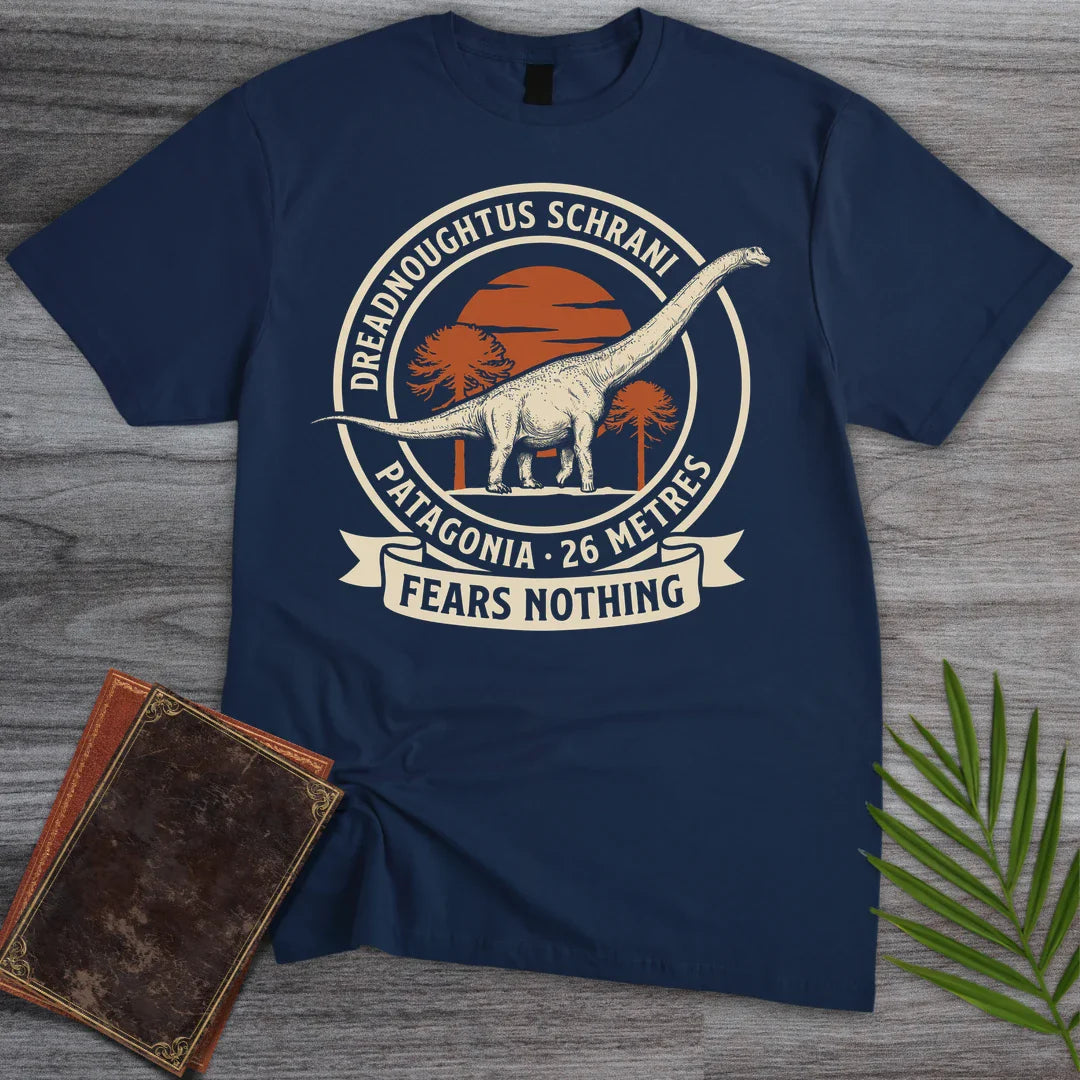 T-Shirt Navy / S Fears Nothing Dreadnoughtus T-Shirt