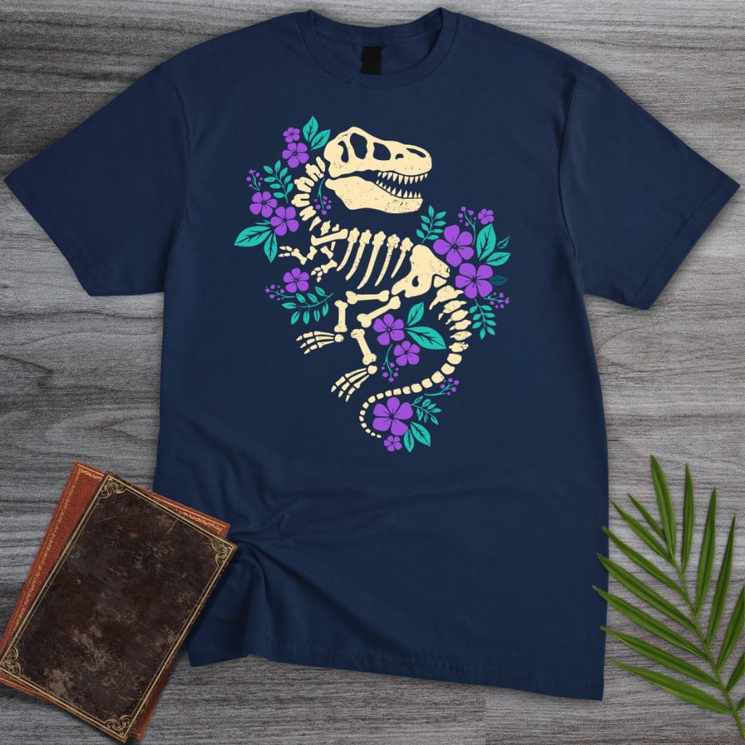 T-Shirt Navy / S Floral T.rex Fossil T-Shirt