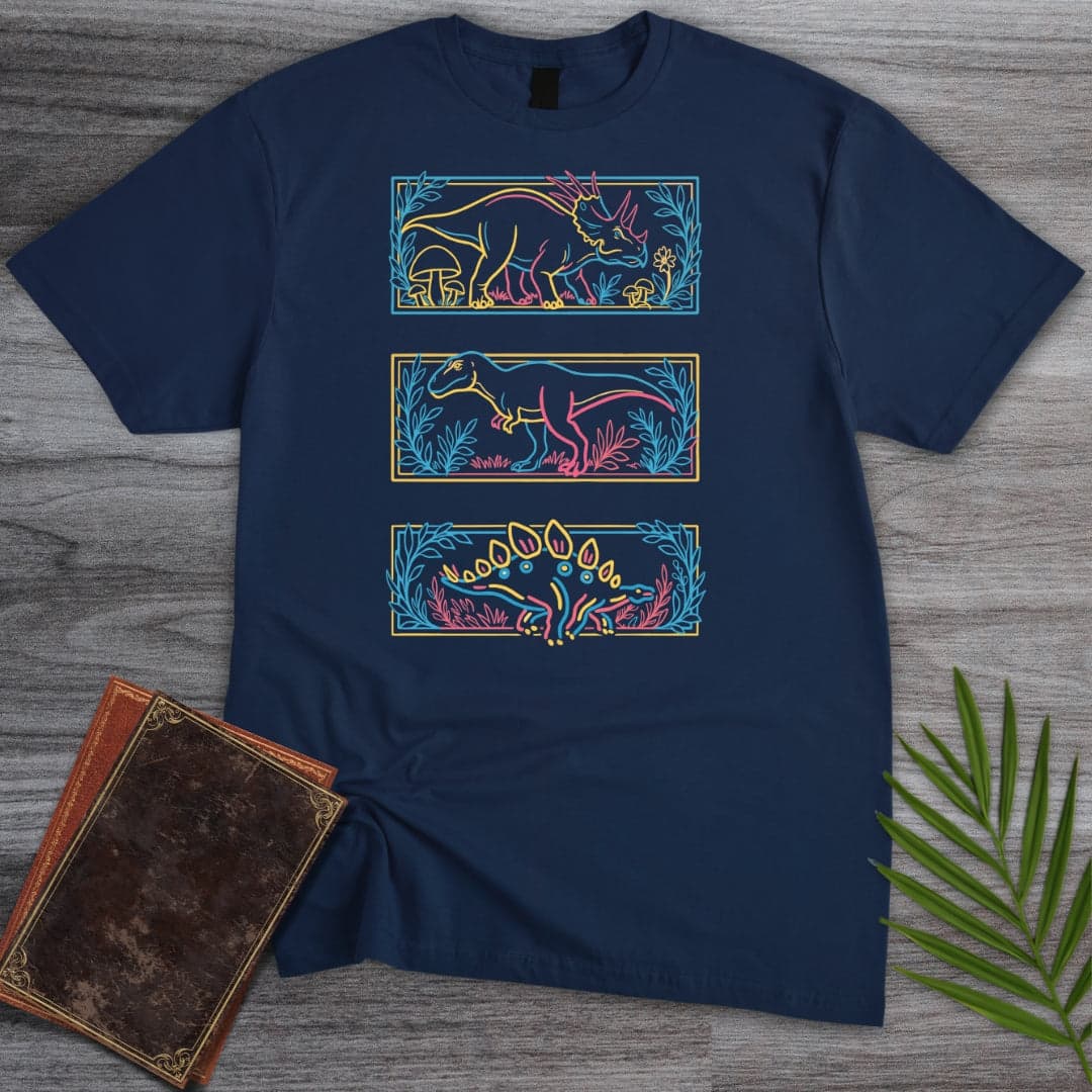 T-Shirt Navy / S Glowing Dino's T-Shirt