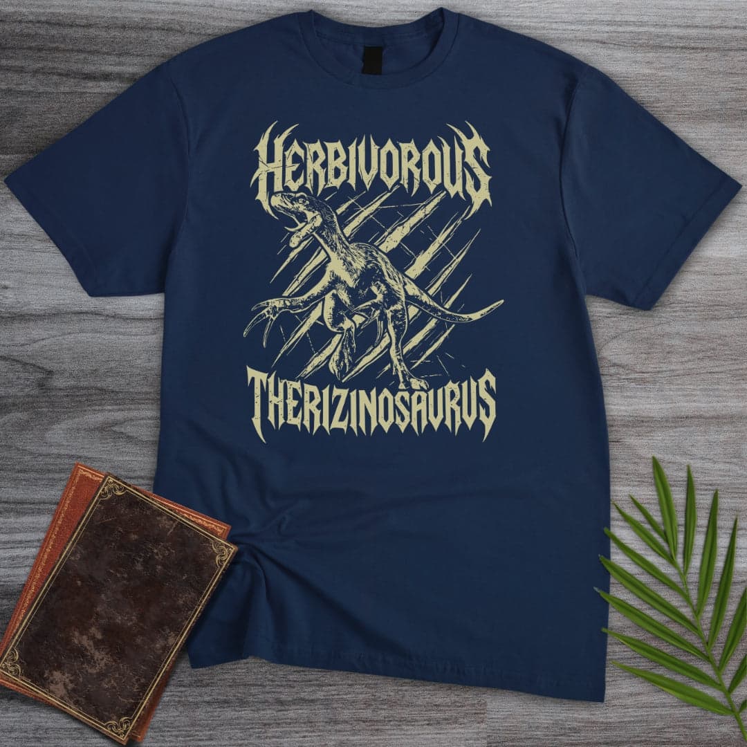 T-Shirt Navy / S Herbivorous Metal Therizinosaurus T-Shirt
