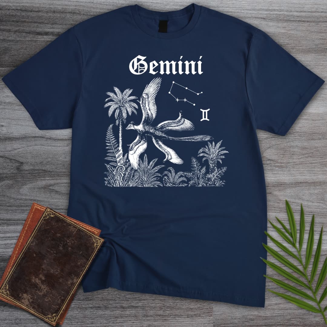 T-Shirt Navy / S Horoscope: Gemini Microraptor T-Shirt