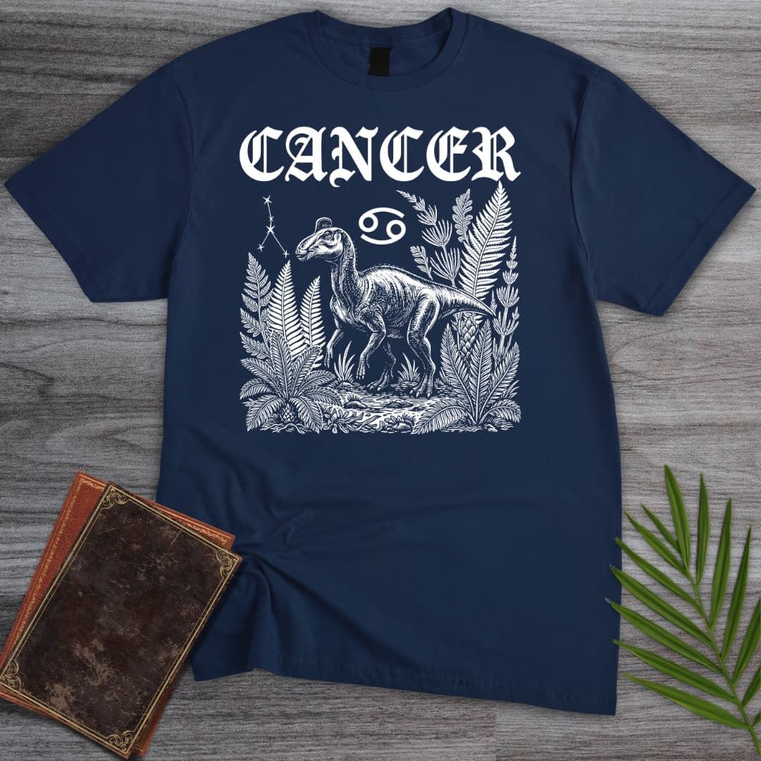 T-Shirt Navy / S Horoscope: Maiasaura Cancer T-Shirt