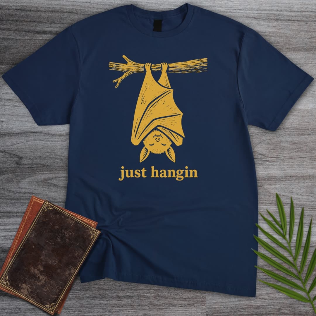 T-Shirt Navy / S Just Hangin Bat T-Shirt