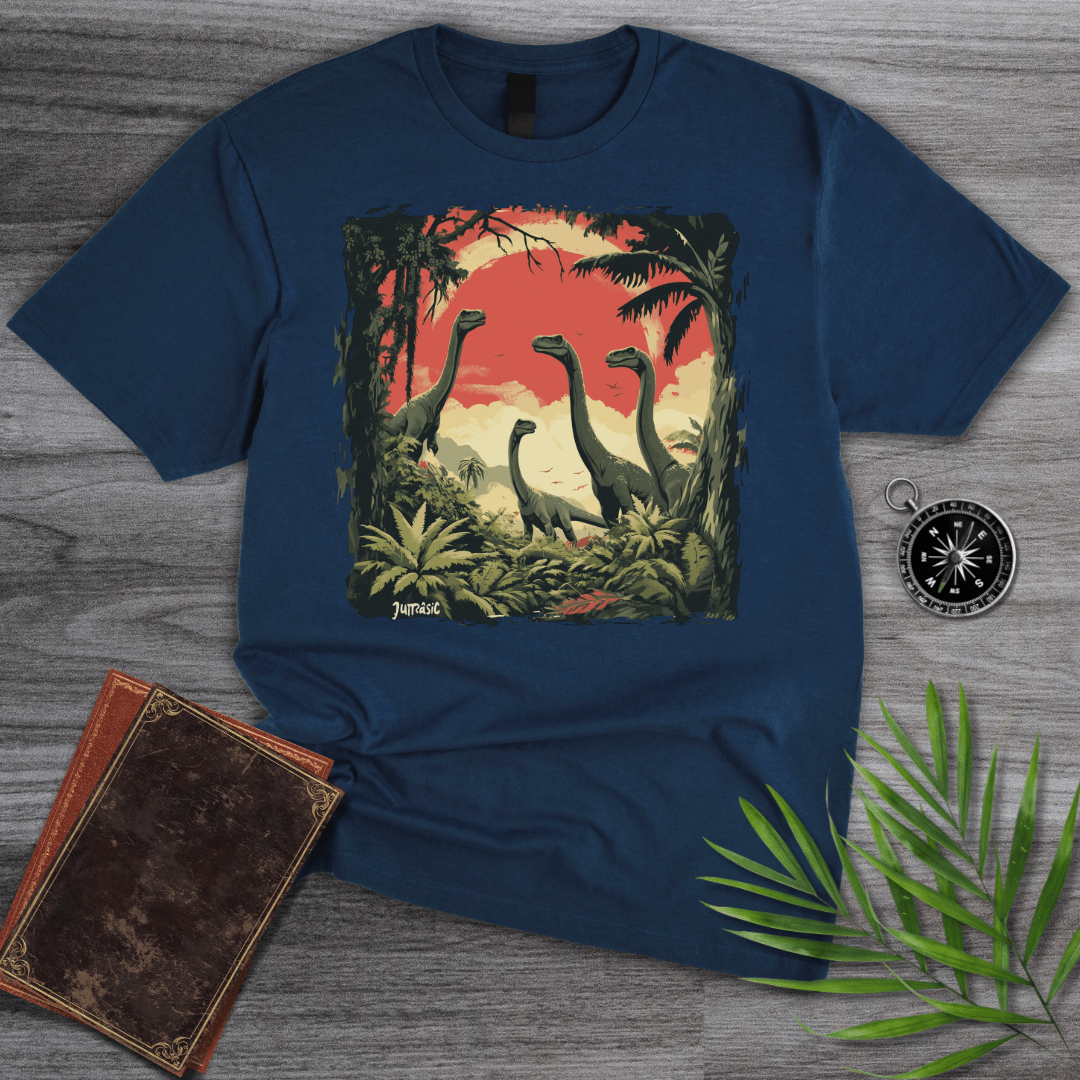 T-Shirt Navy / S Longneck Dinosaur Jurassic Family T-Shirt