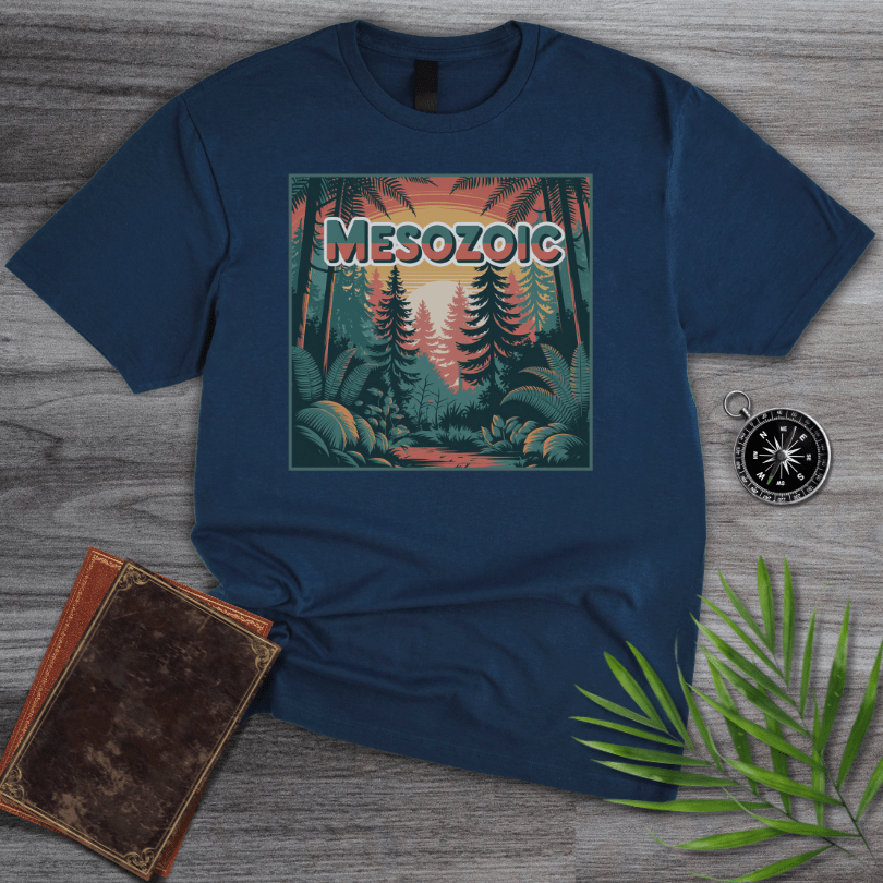 T-Shirt Navy / S MESOZOIC: Ancient Forest Sunset Scene