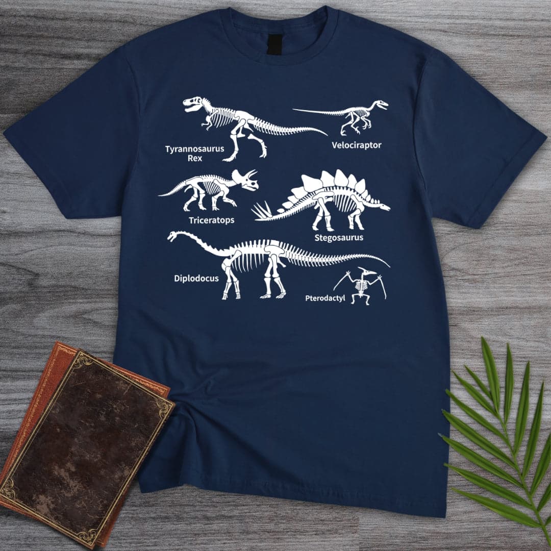 T-Shirt Navy / S Minimalist Dino Education T-Shirt