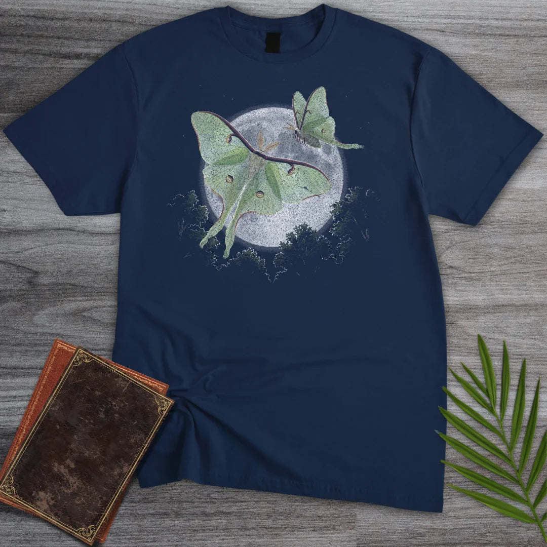 T-Shirt Navy / S Moonlit Luna Moths T-Shirt