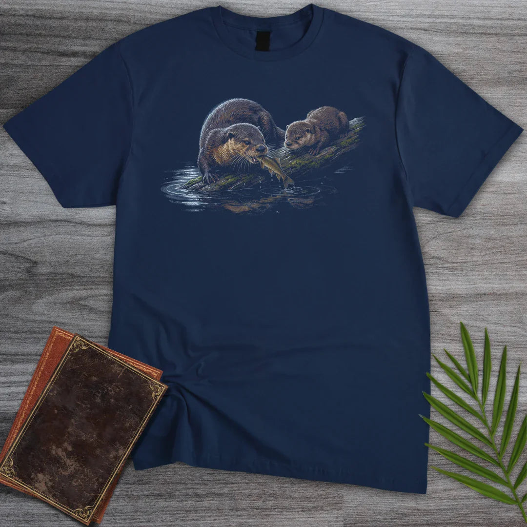 T-Shirt Navy / S Moonlit River Otters T-Shirt