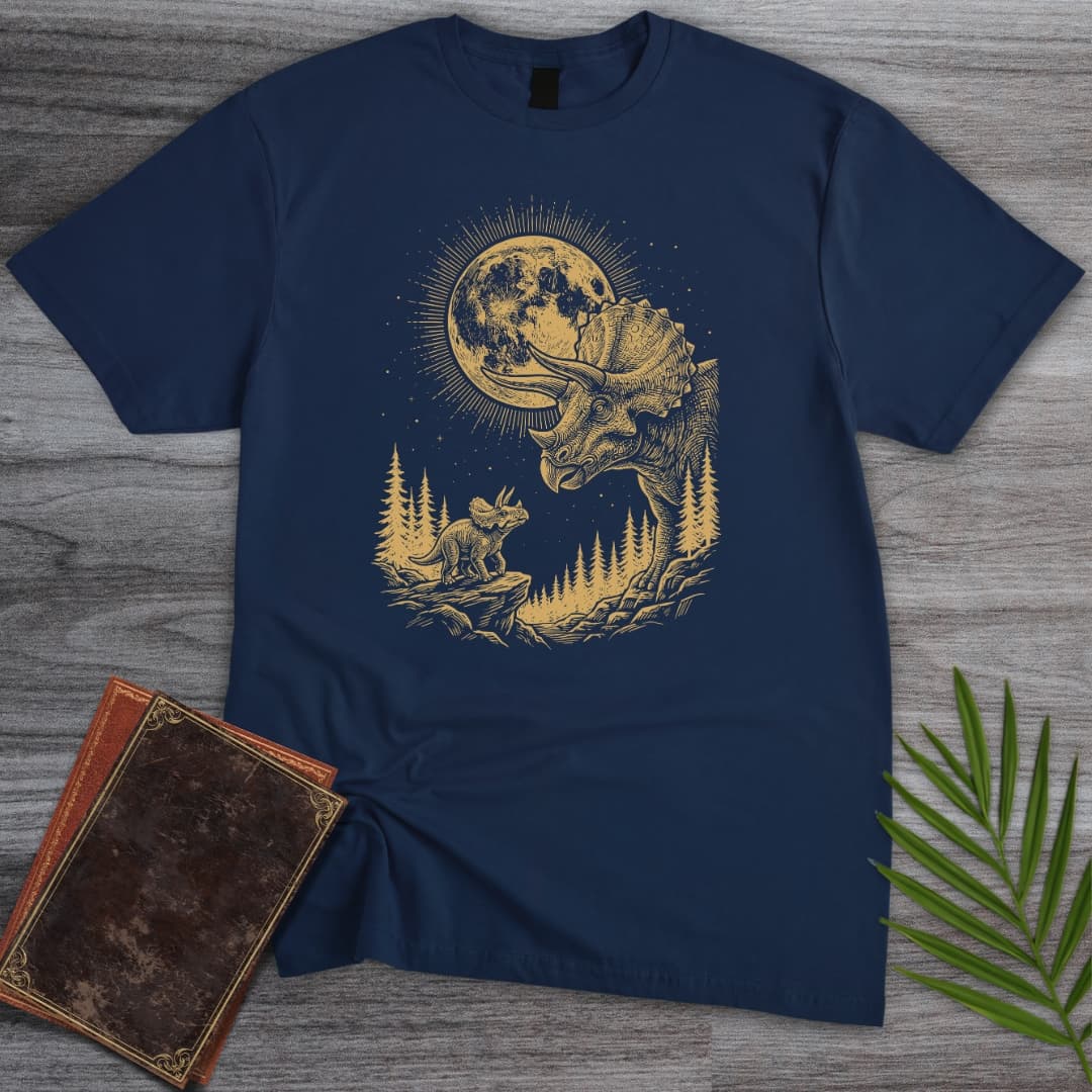 T-Shirt Navy / S Moonstruck Triceratops T-Shirt