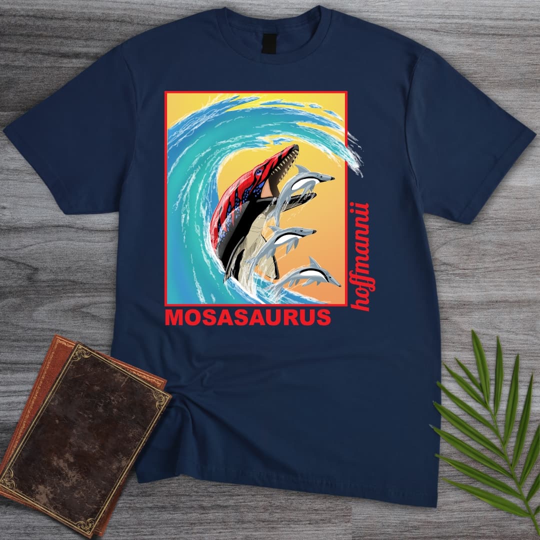 T-Shirt Navy / S Mosasaurus - Tidal Fury Rising T-Shirt