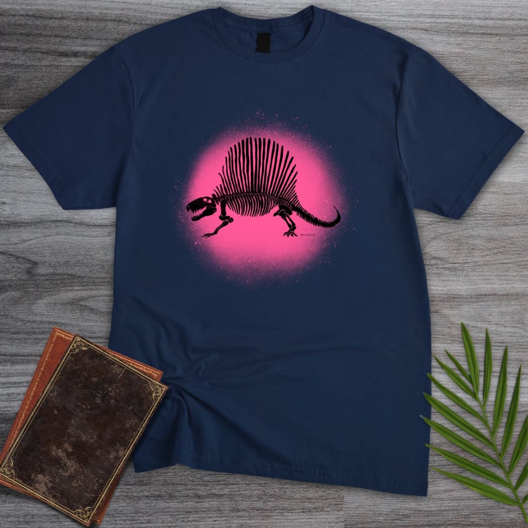T-Shirt Navy / S Neon Sail Dimetrodon T-Shirt (palaeoden_art)