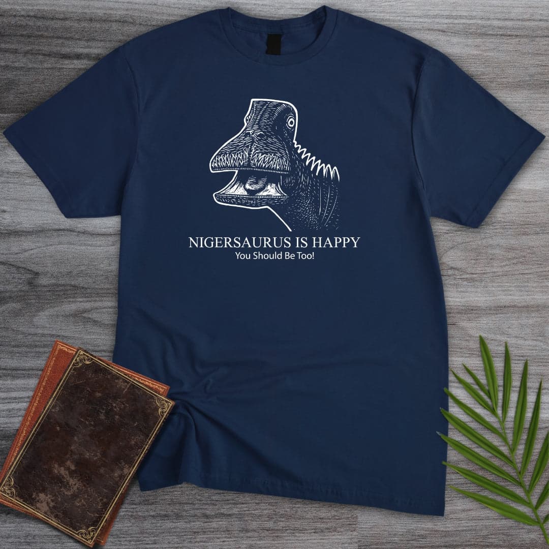 T-Shirt Navy / S Nigersaurus is Happy T-Shirt
