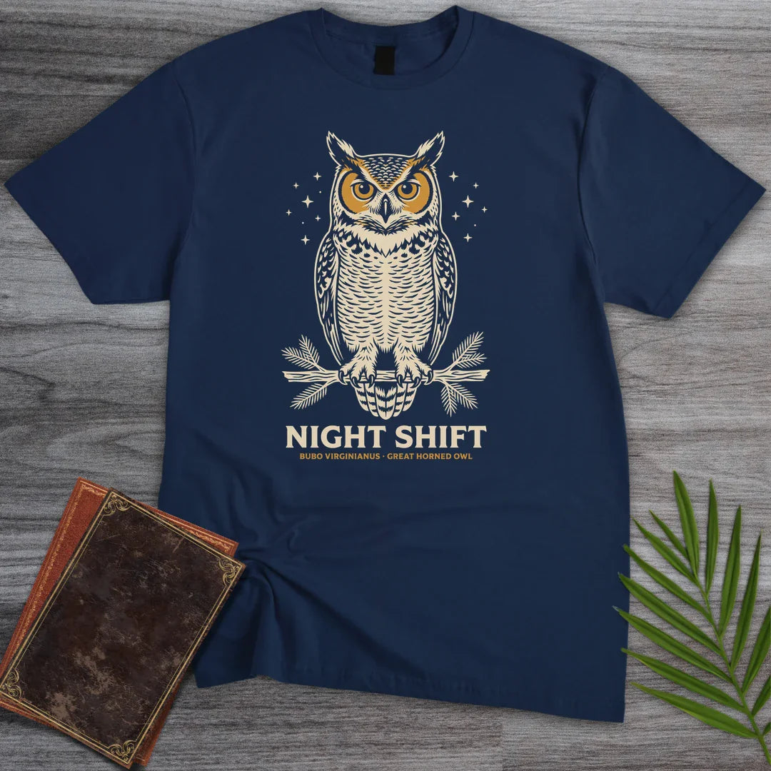 T-Shirt Navy / S Night Shift Horned Owl T-Shirt