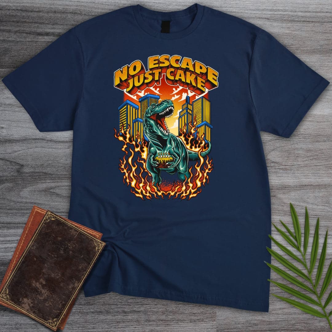 T-Shirt Navy / S No Escape Just Cake T.rex T-Shirt (Akbar Sansa)