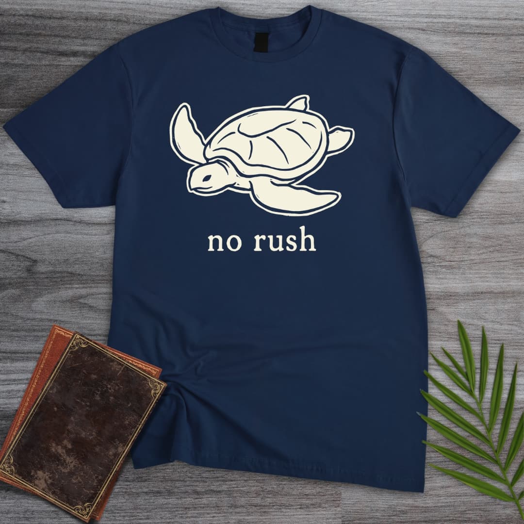 T-Shirt Navy / S No Rush Sea Turtle T-Shirt