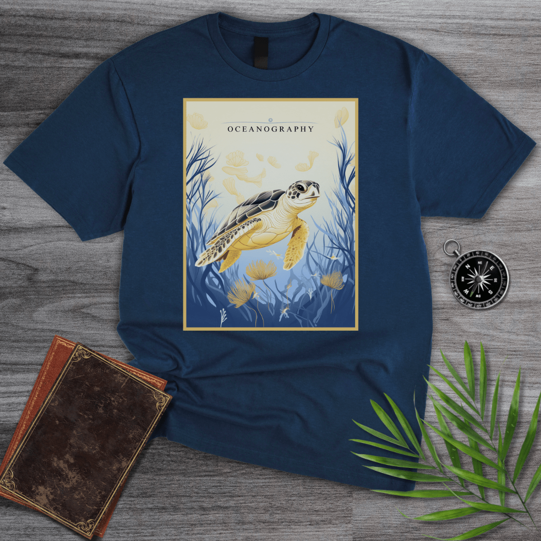 T-Shirt Navy / S Oceanography: Marine Biology Sea Turtle T-Shirt