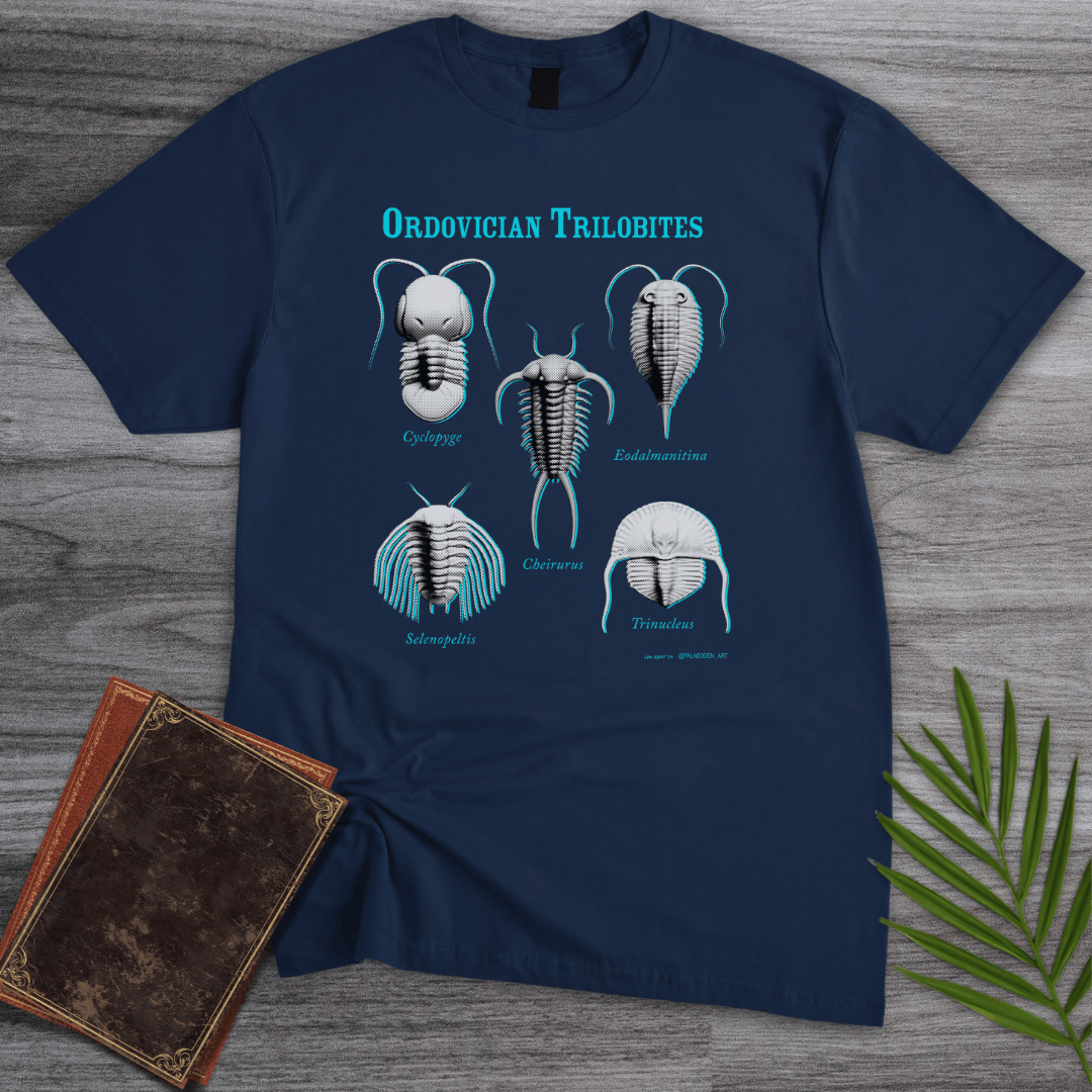 T-Shirt Navy / S Ordovician Trilobite Genera T-Shirt (ldn_rdnt_art)