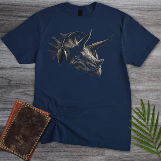 T-Shirt Navy / S Overstimulated Series: Triceratops T-Shirt