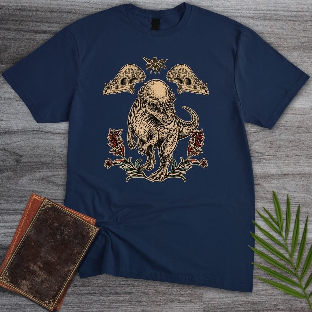T-Shirt Navy / S Pachycephalosaurus Fossil Bloom T-Shirt