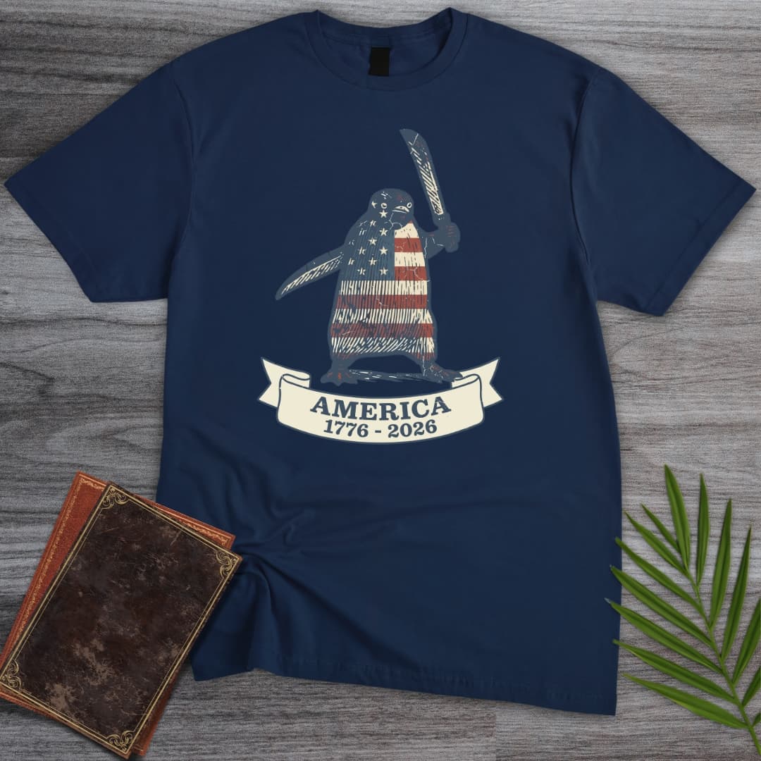T-Shirt Navy / S Patriotic Penguin Americas 250th T-Shirt