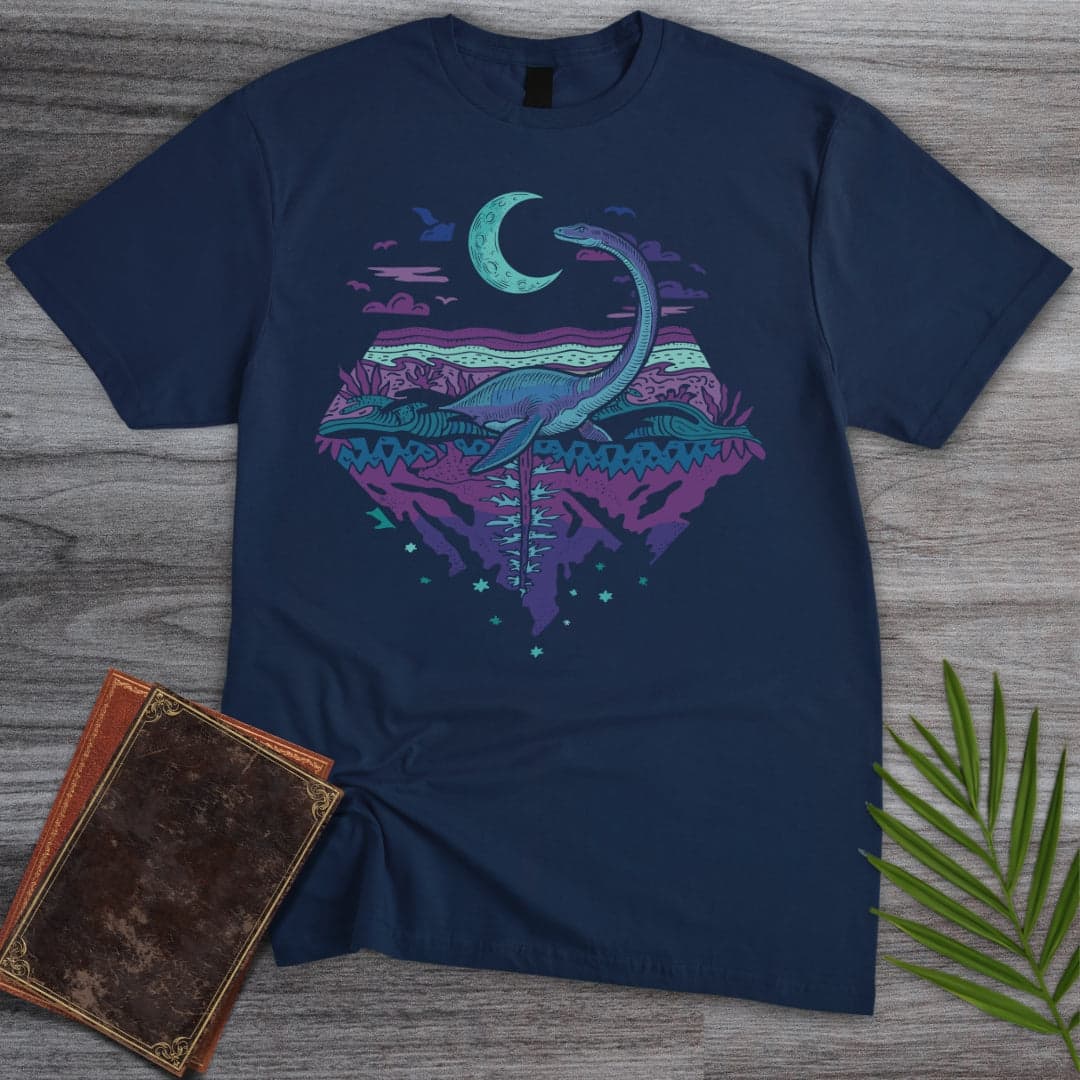 T-Shirt Navy / S Plesiosaurus Moon Gazer T-Shirt
