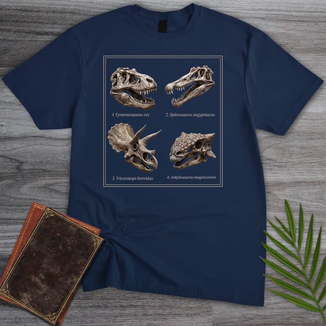 T-Shirt Navy / S Prehistoric Darwinian Fossil Chart T-Shirt