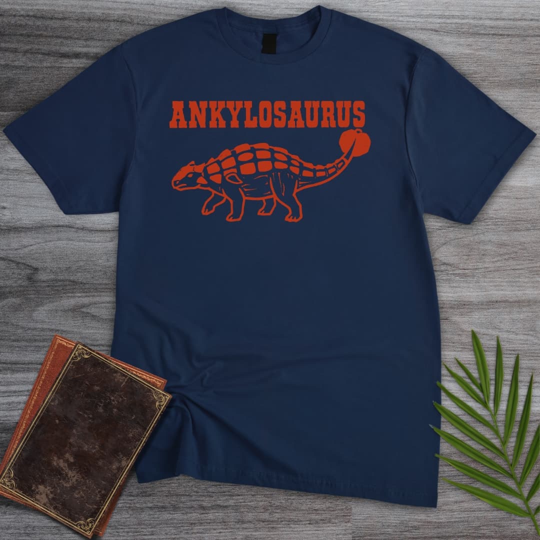 T-Shirt Navy / S Rust Red Ankylosaurus T-Shirt