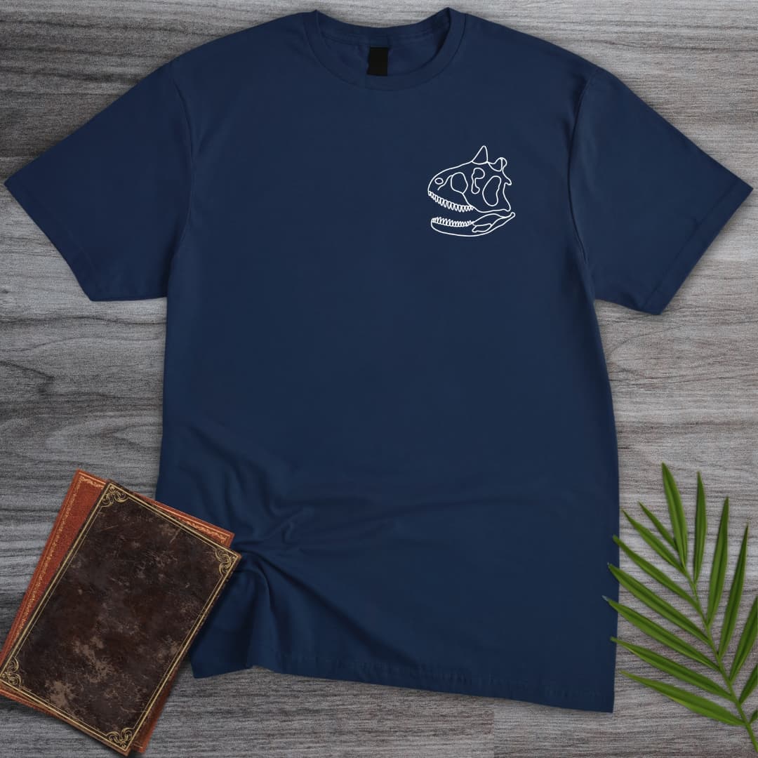 T-Shirt Navy / S Simple Carnotaurus Line Art T-Shirt