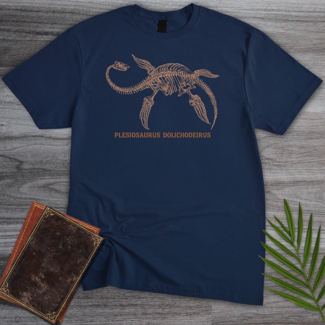 T-Shirt Navy / S Simple Plesiosaur Fossil T-Shirt