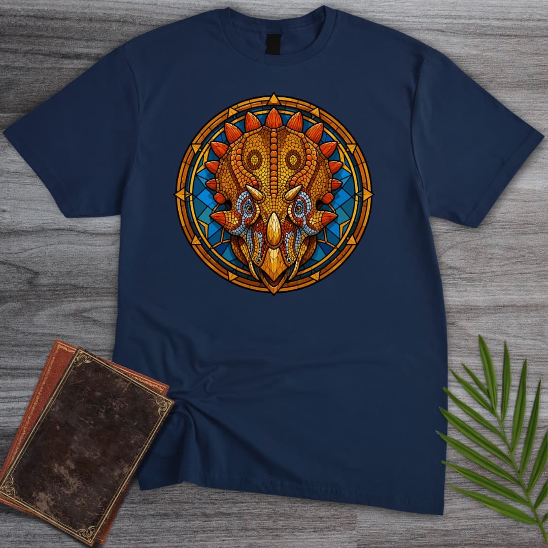 T-Shirt Navy / S Stained Glass Regaliceratops T-Shirt