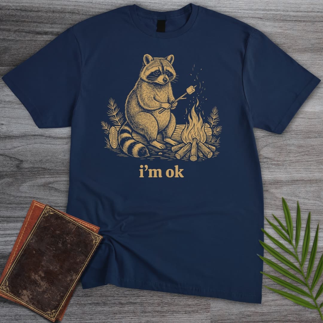 T-Shirt Navy / S Stay Wild Stay Warm Raccoon T-Shirt