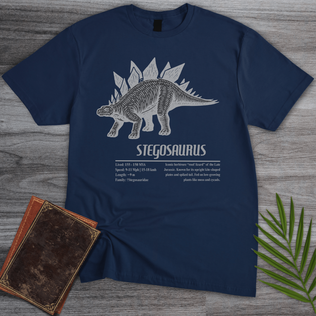 T-Shirt Navy / S Stegosaurus, The Roof Lizard T-Shirt
