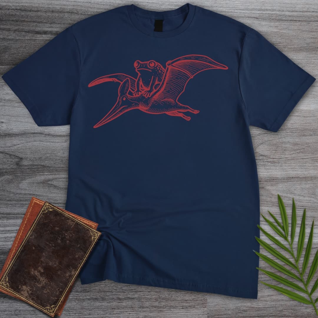 T-Shirt Navy / S Tetydraco: Prehistoric Flying Frog T-Shirt