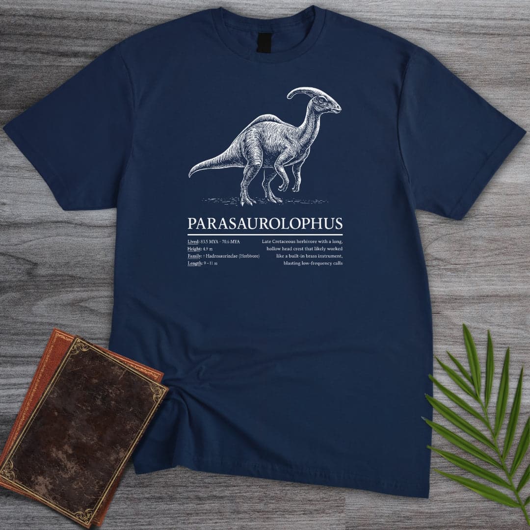 T-Shirt Navy / S The Duck-Billed Parasaurolophus T-Shirt