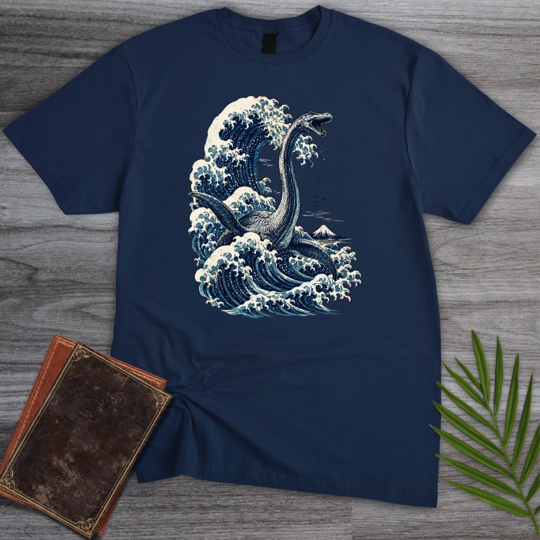 T-Shirt Navy / S The Great Plesiosaurus Wave T-Shirt