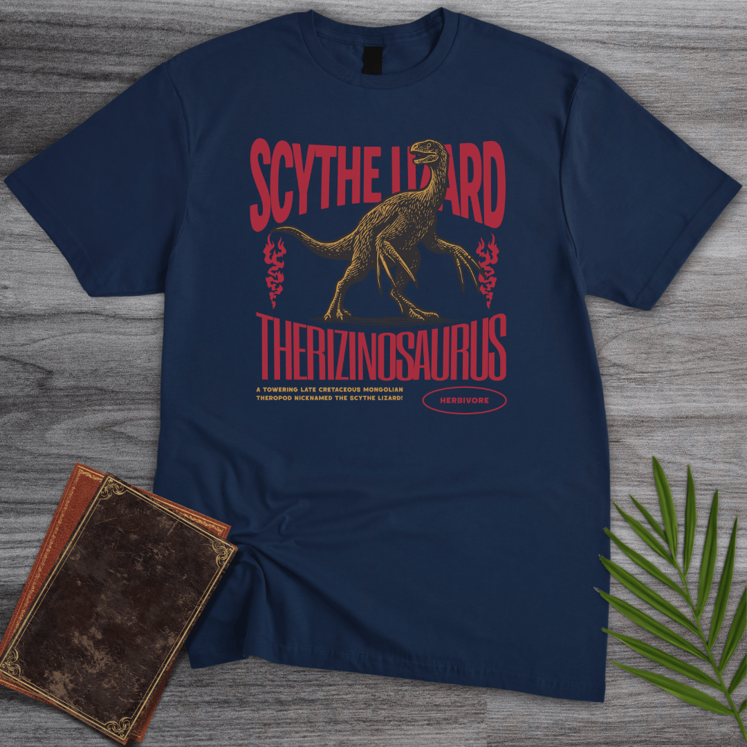 T-Shirt Navy / S Therizinosaurus Scythe Lizard Vintage T-Shirt