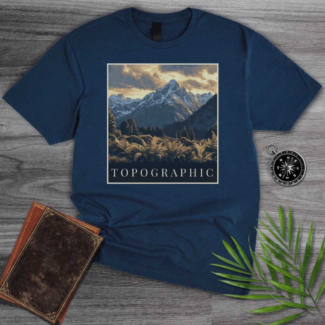 T-Shirt Navy / S Topographic Stone Mountain T-Shirt