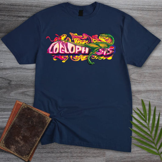 T-Shirt Navy / S Triassic Melt Coelophysis Pink T-Shirt (D'janjo Nukuruzu Fortissmo)