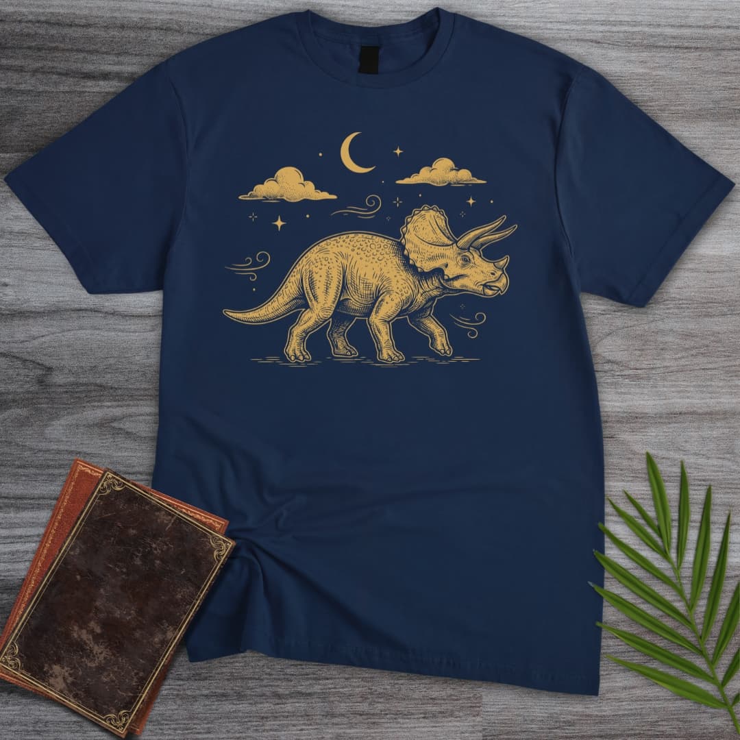 T-Shirt Navy / S Triceratops Old Stars T-Shirt